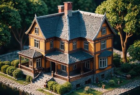 breathtaking cinematic photo isometric style old house, voxell, scenery, realistic, vibrant, beautiful, crisp, detailed, ultra detailed, intricate, 35mm photograph, film, bokeh, professional, 4k, highly detailed, award-winning, professional, highly detailed
