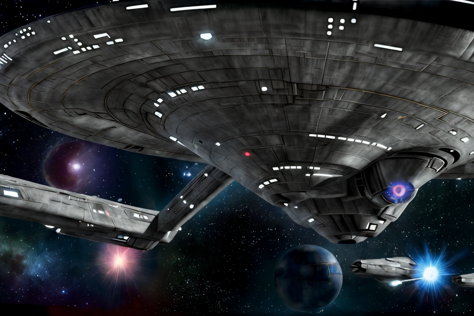 <lora:Enterprise_02:0.99> , (uss_enterprise ship) earth in the background ( star wars) silhouette by the sun, (intricate details:1.12), hdr, (intricate details, hyperdetailed:1.15), (natural skin texture, hyperrealism, soft light, sharp:1.2), game art, key visual, surreal