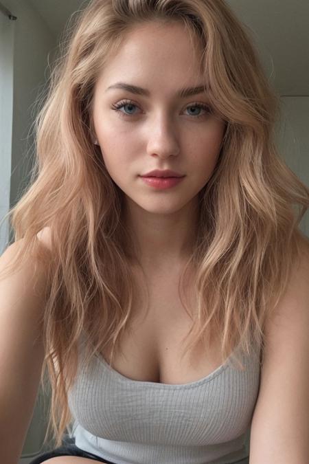 embedding:urn:air:sd1:embedding:civitai:222256@250708, RAW photo, subject, 8k uhd, dslr, soft lighting, high quality, film grain, Fujifilm XT3, blue eyes, instagram photo, sexy cute woman, long detailed hair,22 years old,white skin, medium breast, pink skin, perfect skin, blush(Textured waves haircut), (Dirty blonde haircolor), sexy clothes, Petite-Athletic body shape, red perfect lips,