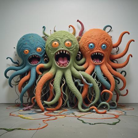 angst solo angst horror (theme) tentacles monster traditional media extra eyes open mouth no humans