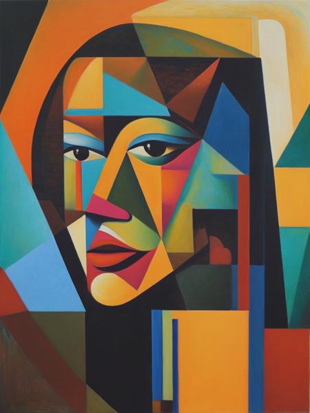 <lyco:JeanMetzinger:1.0> Compose a cubist portrait where the subject's features are fragmented and abstracted. Play with perspective and form to depict different viewpoints of the subject's face simultaneously. The painting should bring a new, analytical depth to the understanding of the subject's character, breaking from the conventional portrayal.