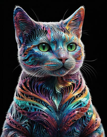 Cat made out of fractangles <lora:Fractangles:1>