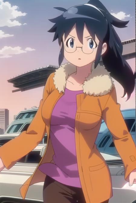 akihinata, <lora:aki hinata movie-lora-nochekaiser:1>,
aki hinata, long hair, blue hair, ponytail, glasses, (black eyes:1.3),
BREAK jacket, brown jacket, fur trim, long sleeves, shirt, purple shirt, collarbone, pants, black pants,
BREAK outdoors, city, sun, sky, clouds, buildings, people, crowd, 
BREAK looking at viewer, (cowboy shot:1.5),
BREAK <lyco:GoodHands-beta2:1>, (masterpiece:1.2), best quality, high resolution, unity 8k wallpaper, (illustration:0.8), (beautiful detailed eyes:1.6), extremely detailed face, perfect lighting, extremely detailed CG, (perfect hands, perfect anatomy),