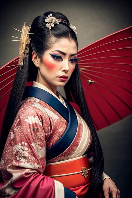 ecstasize elusive tall (geisha) female, an artistic abstraction in the realm of hairstyling, okiya, fish-eye lens, (cinematic still:1.2), art by bugmAIster, photograph, insane details, <lora:offset_0.2:0.4> <lora:add-detail-xl:1.5>