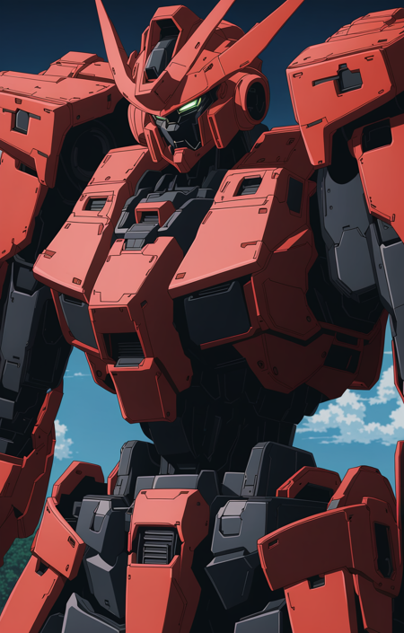 (red and black mecha), gundam, masterpiece,best quality,ultra-detailed, anime screencap,extremely detailed,intricate details,highres,cowboy shot, samurai armor