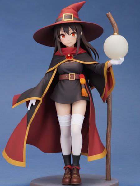 Megumin is a young girl with dark brown shoulder hair and strangely sleepy scarlet eyes. she's got light skin,doll features and a bright complexion,
Megumin wears a classic witch outfit,like a black coat,red robe,orange shoes and black wizard hat,all with golden edges and accessories,and a black necklace,belt and gloves without fingers. megumin's right leg is wrapped in white bandages,and the left black stocking. he wears a brown cane with a floating red gem,<lora:Yuffin:1.0>
Megumin wears a classic witch outfit,like a black coat,red robe,orange shoes and black wizard hat,all with golden edges and accessories,and a black necklace,belt and gloves without fingers. megumin's right leg is wrapped in white bandages,and the left black stocking. he wears a brown cane with a floating red gem,
Megumin wears a classic witch outfit,like a black coat,red robe,orange shoes and black wizard hat,all with golden edges and accessories,and a black necklace,belt and gloves without fingers. megumin's right leg is wrapped in white bandages,and the left black stocking. he wears a brown cane with a floating red gem,
