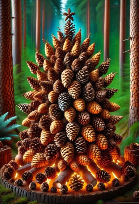 In a world where spirituality and nature are deeply intertwined, pinecones are used as vessels to communicate with the spirits of the earth. This ancient society practices a shamanic ritual where individuals ingest pinecones, allowing their bodies to transform into spiritual conduits. As they consume the pinecone, they are flooded with visions of ancient wisdom, receiving messages from the forest spirits, the wind, and even the stars. The pinecone acts as a mediator between the physical world and the spirit realm, allowing shamans to commune with the forces of nature in ways no human could ever imagine. During these rituals, the individual’s body becomes a part of the earth, their limbs intertwining with vines and roots, as they experience life from the perspective of the trees and animals around them. The pinecones are not just objects of worship—they are keys to unlocking the collective consciousness of the planet, revealing the hidden connections between all living things.