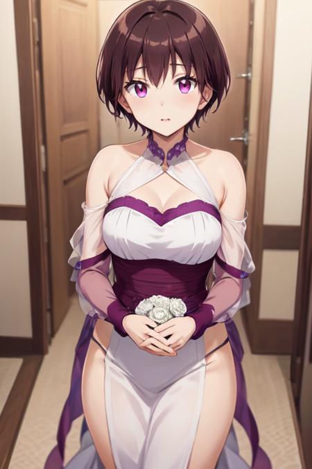 HinataOkanoR4 short hair, purple eyes