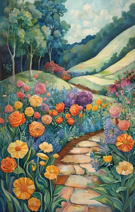 masterpiece,best quality,<lora:tbh256-sdxl:0.9>,illustration,style of Alida Akers A bottle of perfume in garden