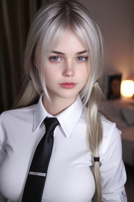 <lora:XiaMo_XL-000010:0.8> XiaMo 1girl, white shirt, tie, shiny, shiny hair, shiny skin, shiny clothes, masterpiece, extreme details, detailed, focus, masterpiece, realistic, photorealistic, 4k, 8k, 16k, highres