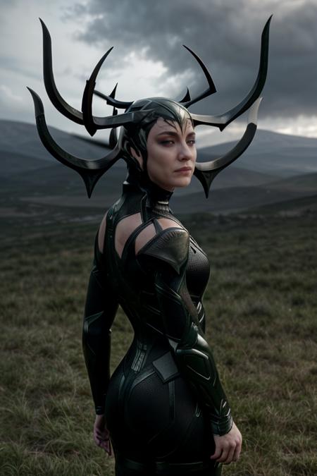 real, atmospheric scene, masterpiece, best quality, (detailed face, detail skin texture, ultra-detailed body),
<lora:hela_thorragnarok_lora_smf_v2-000005:0.9>, 1girl, h3l4g6-smf, antlers helmet, realistic, outdoors, cloud, sky, armor, cloudy sky, upper body, closed mouth, nail polish, black nails, lips, bodysuit, short hair
