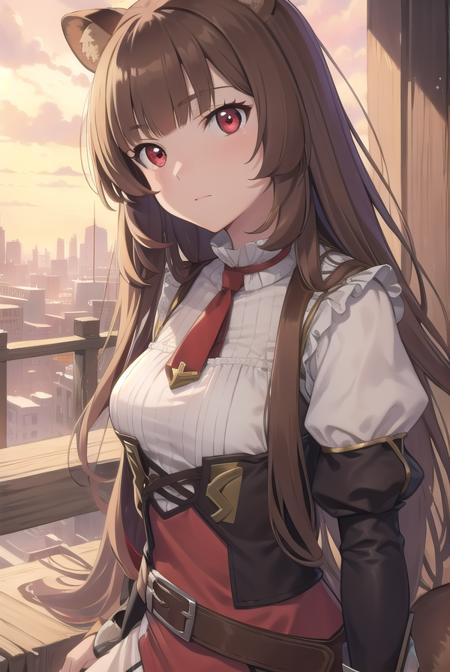 raphtalia, <lora:raphtaliatest:1>,
raphtalia, animal ears, brown hair, long hair, raccoon ears, raccoon girl, raccoon tail, (red eyes:1.5), tail,
BREAK arm garter, belt, brown belt, brown dress, dress, juliet sleeves, long sleeves, puffy sleeves, short dress,,
BREAK looking at viewer,
BREAK outdoors, city,
BREAK <lora:GoodHands-vanilla:1>, (masterpiece:1.2), best quality, high resolution, unity 8k wallpaper, (illustration:0.8), (beautiful detailed eyes:1.6), extremely detailed face, perfect lighting, extremely detailed CG, (perfect hands, perfect anatomy),