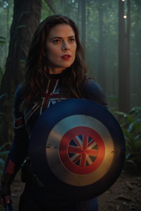 cinematic film still captain carter shield up, at dagobah <lora:Captain_Carter_XL:0.8> . shallow depth of field, vignette, highly detailed, high budget Hollywood movie by park chan-wook, bokeh, cinemascope, moody, epic, gorgeous, film grain, grainy