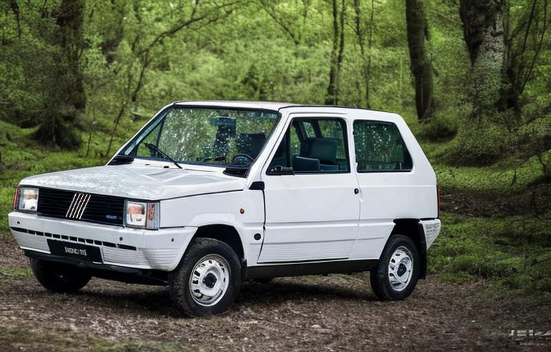 Fiat Panda: Retro Car in White