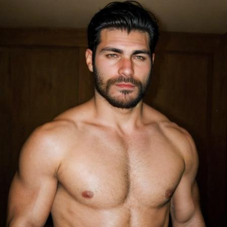 1boy, beauty face focus, Thiago Lacerda, <lora:Thiago Lacerda:0.8>, realistic, photograph, beard, muscled,