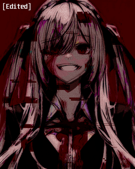 masterpiece, best quality, <lora:last-000005:0.6>, yameroyandere, (crazy smile:1.2), crazy eyes, yandere, red background, constricted pupils, red eyes, blood on face, empty eyes,