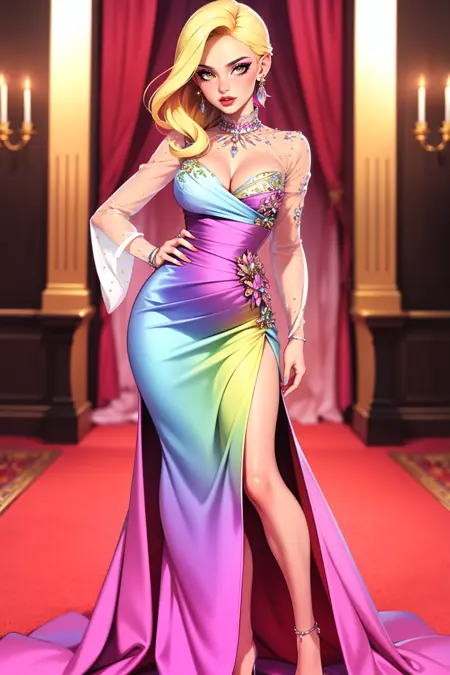 Rainbow Crystal Nightgown | Cocktails and Crystal Tales