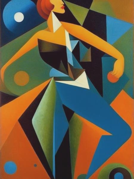 <lyco:JeanMetzinger:1.0> by Juan Gris,woman dancing Stunning attention to detail