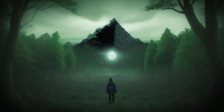 <lora:15ParralelDimensions:1>parallel dimension: a person standing in the middle of a forest
