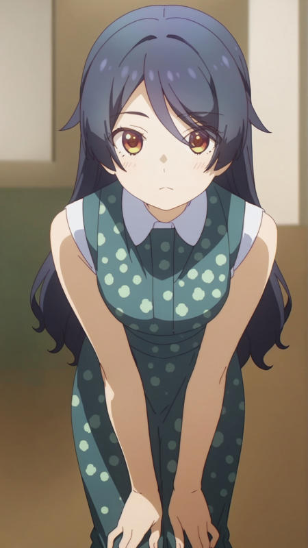 rin_shinomiya rin_shinomiya, an anime girl, 1girl, solo, long hair, looking at viewer, bangs, skirt, simple background, shirt, black hair, red eyes, long sleeves, white background, closed mouth, school uniform, blue hair, standing, jacket, full body, white shirt, ponytail, pantyhose, pleated skirt, necktie, shoes, collared shirt, miniskirt, blue skirt, black pantyhose, brown footwear, blazer, blue jacket, loafers, armband, green necktie rin_shinomiya, an anime girl, 1girl, solo, long hair, smile, bangs, black hair, medium breasts, rin_shinomiya, an anime girl, 1girl, solo, long hair, smile, open mouth, bangs, shirt, black hair, white shirt, upper body, ponytail, short sleeves, necktie, armband, microphone, pocket, breast pocket, green necktie
