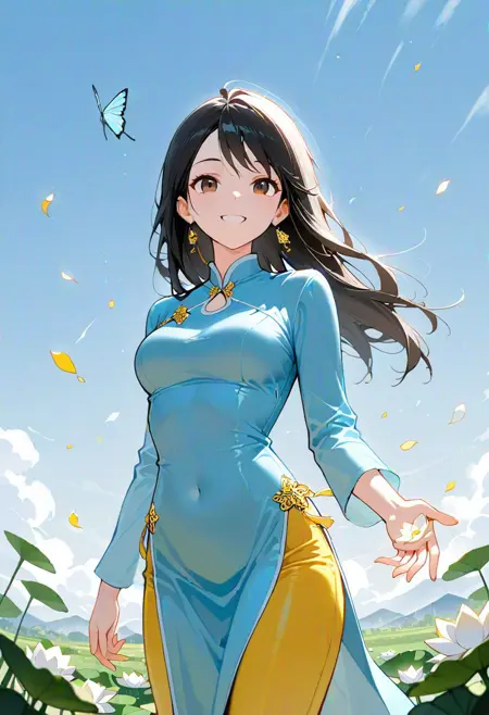 Anime Style Vietnamese Ao Dai Dress