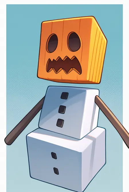 Snow golem -- Minecraft Illust