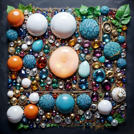 gemstones, jewelry, cozy Costumes and props, Knolling, Knolling layout, Deconstruction, Highly detailed, Depth, Many parts, Lumen render, 8k <lora:add-detail-xl:1> <lora:xl_more_art-full_v1:1>