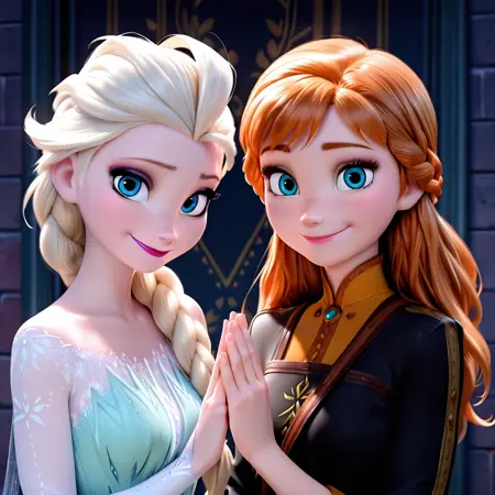 Anna & Elsa "Actual" (Frozen) [Pony/Illustrious]