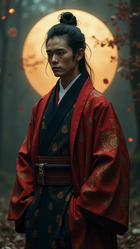 Highres Dark Mirror Force image of the contemporary Never Wait for Seconds! Secret lover of Zndrsplt, Eye of Wisdom, Amazing 3D The Executions of Grady Finch Art on a sublime [Edo Period|TaishÅ Era] fashion Geek, perfect body, 23 years [Witty:Tiki:20], Man bun hair, beautiful composition outfit, Full body Photo