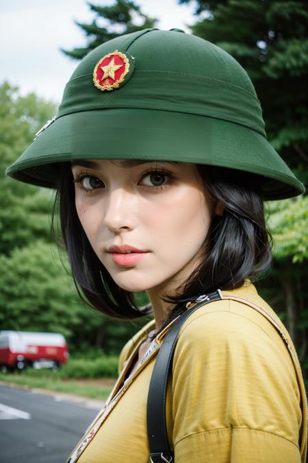 MuCoi, vietnamese, pith, helmet, green headwear,