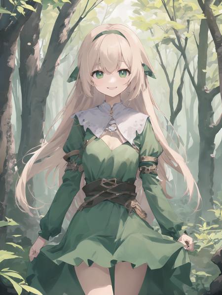 cute girl, elf , smile, forest