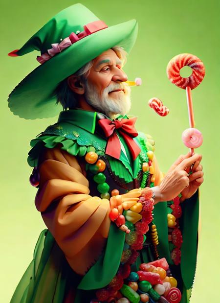 trending on artstation, best quality, a (candylandai:1.1) wizard, green color scheme <lora:candylandai-000007:1>