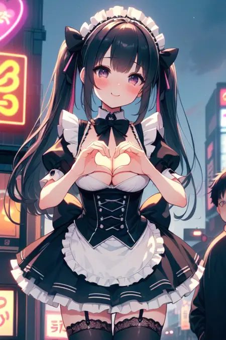 girl like maid cafe / heart hands duo