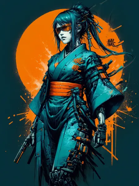 Neon Cyberpunk Splash Art [FL/XL/IL/PD/1.5]