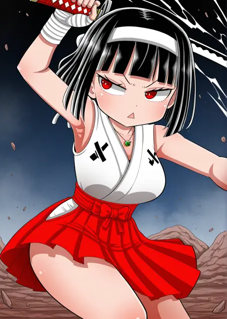 刀道 巫女 (ゲーマーが妖怪退治やってみた!) / Toudou Miko (gamer ga youkai taiji yattemita!)