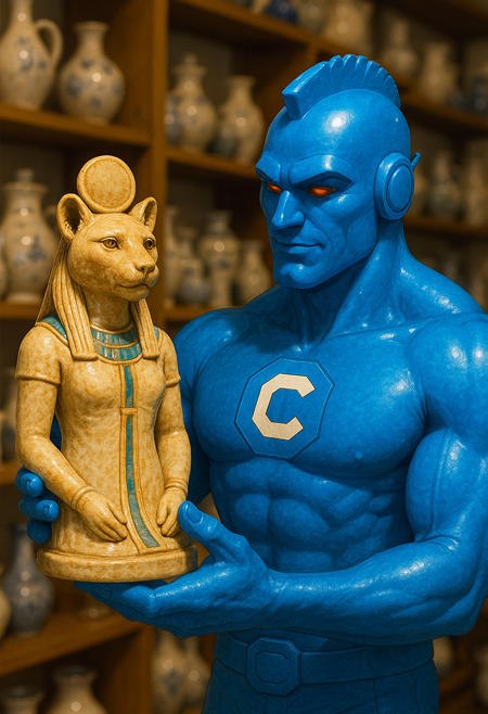 lazypos, score_9,score_8_up,score_7_up,score_6_up, fx, masterpiece, high detail, best quality,
BREAK
(CivBot sigma male holding in his hands a beautifully crafted colorful ceramic and porcelain figurine of an anthropomorphic lioness girl dressed in beautiful colorful elegant Ancient Egyptian dress), Civbot dressed like Indiana Jones, in an ancient Egyptian temple,
indoors, colorful HDR background, realistic