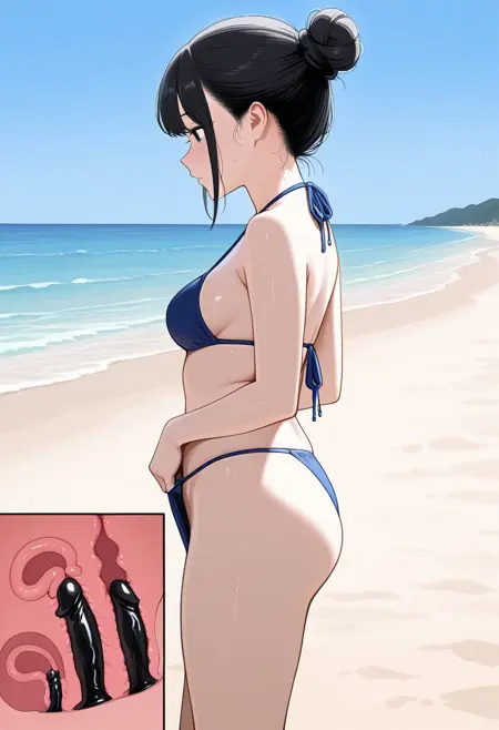 sex toy cross section/x-ray/ dildo under panties