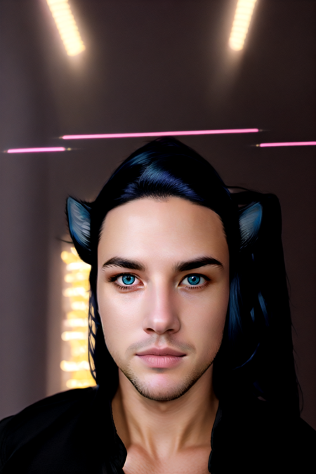 Tobias X'voor, 1girl, solo, long hair, looking at viewer, animal ears, blue hair, purple eyes, lips, parody, science fiction, realistic, laser<lora:Tobias_Xvoor-000008:1>