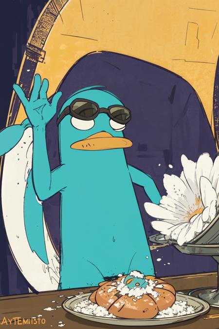 good detailed, (glowing background),
, masterpiece, best quality, wide-angle Hyperdetailed, masterpiece, 8k, natural lighting, soft lighting, sunlight, HDR (High Dynamic Range), Maximum Clarity And Sharpness, Multi-Layered Textures,
(Perry the Platypus, saltbaememe, sunglasses,salting a dish:1.3)
 <lora:Perry:0.6>  <lora:SaltBaeMeme:0.8>