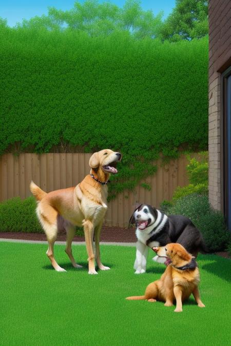 Cartoon neighbors angry on dog is loud outside of my lawn green