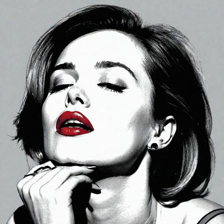 woman in ecstasy state, extremely sensual pose, illustration Louis Jover
and Andy Warhol style, red grey white and black, clear fine lines,
no gradients only bold plain colors, very contrasted background
