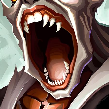 vicious bite, stylized game icon, by greg manchess, trending on artstation