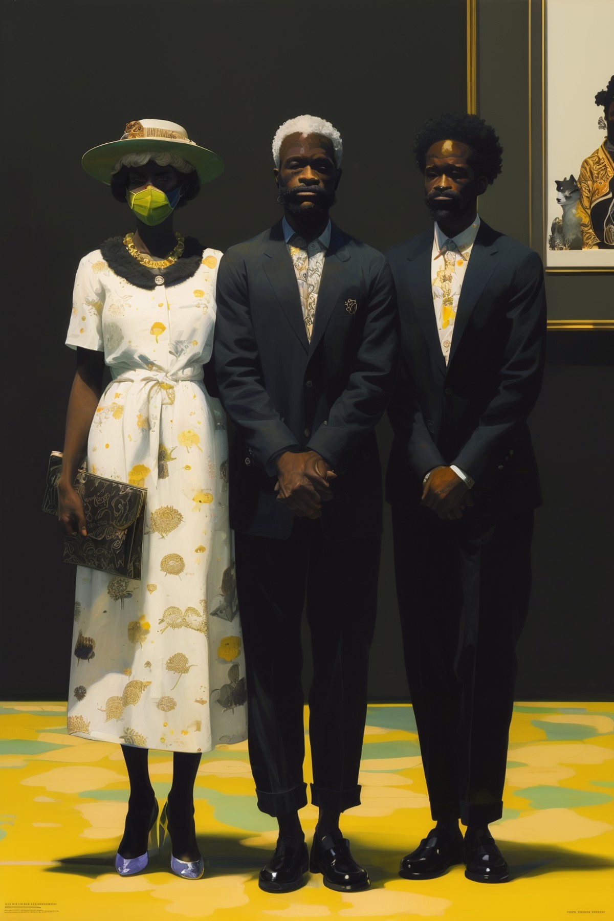 masterpiece,best quality,<lora:tbh268-:0.8>,illustration,style of Kerry James Marshall animals