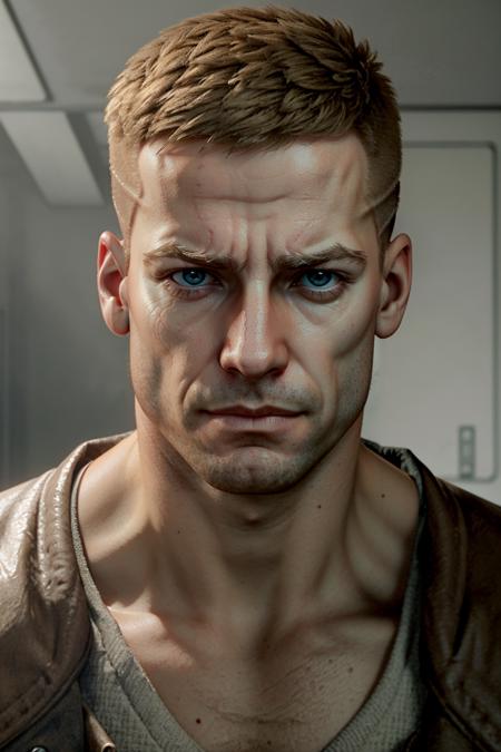 ((masterpiece, best quality))
 <lora:WolfensteinBlazkowicz:0.8>
WolfensteinBlazkowicz, 1boy, solo, short hair, looking at viewer, portrait