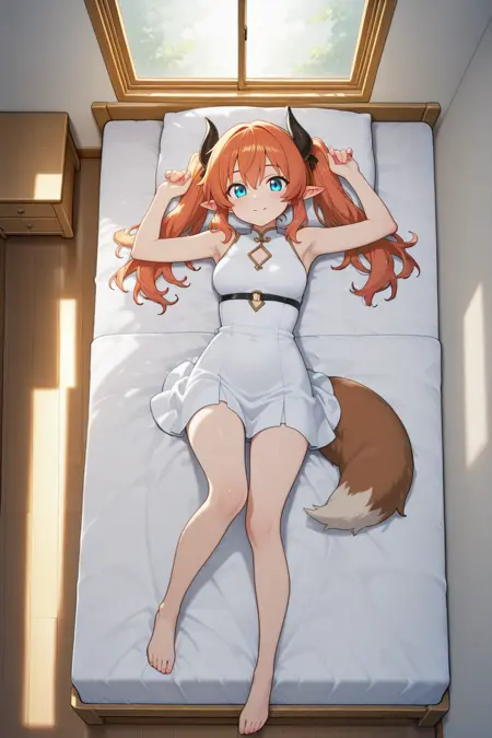 Civitai 見下ろし視点 シンプル寝室 / Overhead view, simple bedroom