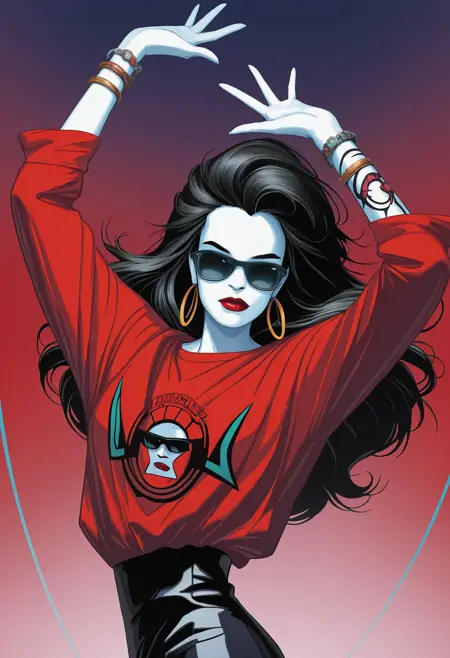 Nagel Bagel: 80s Flat Vector Fashion Art IllustriousXL