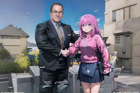 Young Michael Scott Shaking Ed Trucks Hand Meme | Pose LoRA
