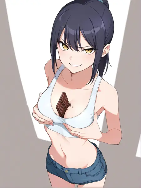 Chocolate Bar Between Breasts [Concept] [Illustrious] [WIP]