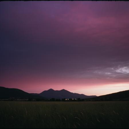 cinematic film still of  <lora:Dark Cinematic Film Style v1:0.8>
a pink sky with a mountain in the background, chiaroscuro film style, perfect cinematic image, perfect body, perfect anatomy, sharp detailed cinematic image, high quality cinematic photography, dark cinematic film style, outdoors, sky, cloud, no humans, border, grass, scenery, sunset, mountain, black border, field, mountainous horizon, gradient sky, purple sky, cloudy sky, nature, hill, red sky, vista vision 35mm film
, shallow depth of field, vignette, highly detailed, high budget, bokeh, cinemascope, moody, epic, gorgeous, film grain, grainy