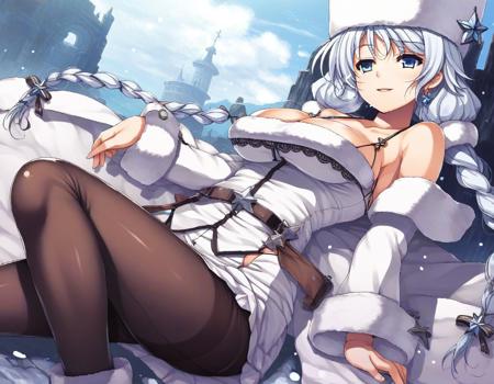 avrora \(azur lane\) casual, short dress,  slave,white dress,  mafia